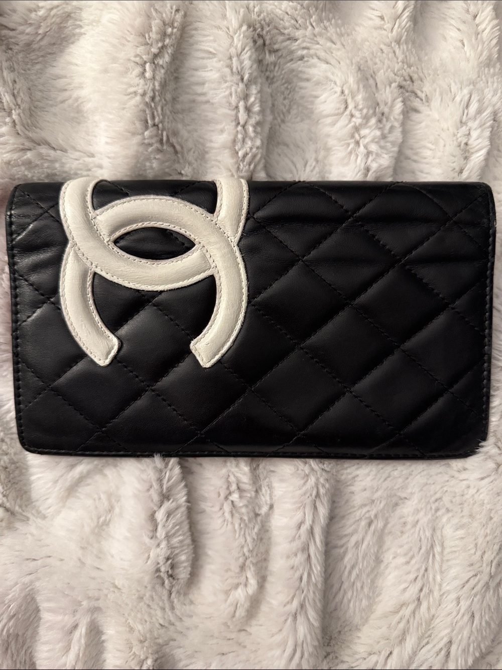 CHANEL Black Cambon Wallet with White CC - Picture 1 of 16